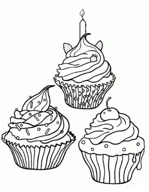 decorative cupcakes coloring pages cupcake coloring pages food