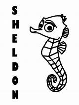 Nemo Sheldon Seahorse Findet Clipartmag Seahorses sketch template