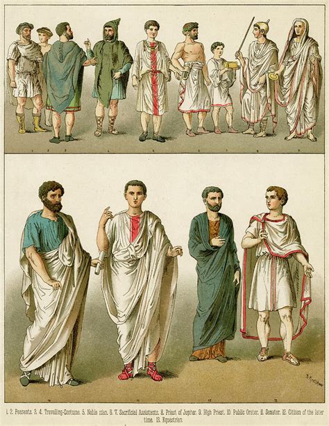 Ancient Roman Costume For Men Drawing By Mary Evans Picture Library