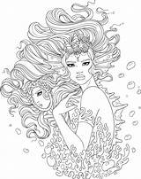 Coloring Pages Transparent Adult Monster Mermaid Artsy Line Sea Fairy Uncolored Colouring Color Book People Printable Books Animal Getdrawings Drawings sketch template