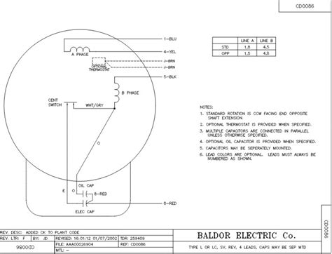 baldor industrial motor  hp wiring diagram trending