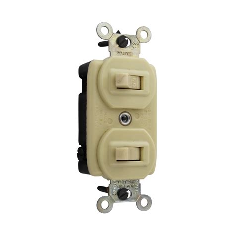 leviton   combination switch single pole   flush toggle switch ivory  pack