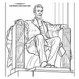 Coloring Lincoln Memorial Landmark Statue Pages Dover Historic History American sketch template