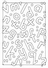 Kleurplaat Letters sketch template