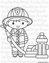 Firefighter Feuerwehrmänner sketch template