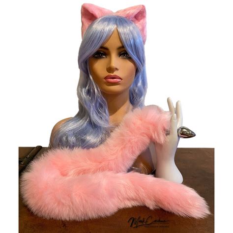Pink Tail Plug Set Foxtail Butt Plug Cosplay Roleplay Ears Sex Etsy