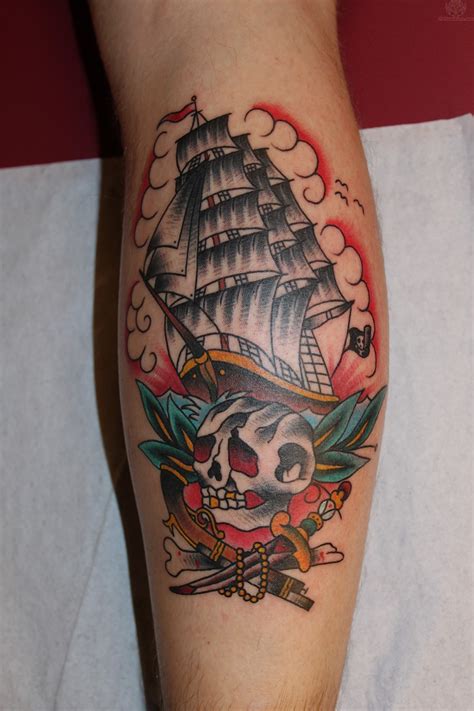 Traditional Nautical Tattoo Ship Tattoo Pirate Tattoo Pirate Ship
