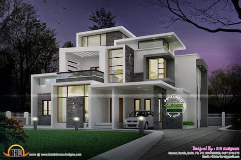 grand contemporary home design kerala home design  floor plans