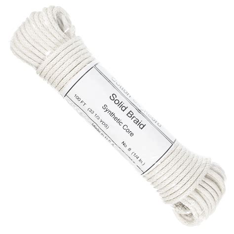 braided cotton sash cord natural white cotton cording  reinforced synthetic core