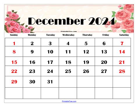 december  calendar printable  blank  templates