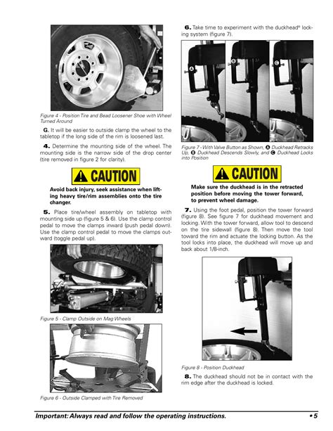 caution coats  tire changer user manual page