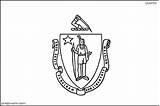 Massachusetts State Flag Coloring Popular sketch template