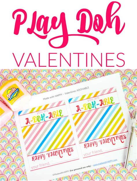 printable play doh valentines   happy