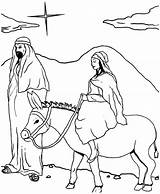 Mary Donkey Bethlehem Coloring Pages Star Joseph Drawing Inn Room Followed Color Getdrawings Getcolorings sketch template