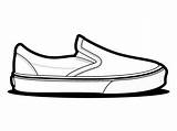 Vans Shoes Slip Vector Clipart Shoe Drawing Outline Classic Template Drawings Sneakers Checkerboard Van Sketch Cartoon Templates Left Coloring Printable sketch template