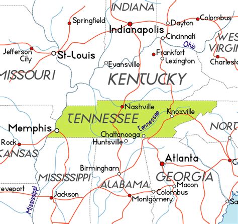 map  tennessee   usa