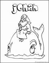 Jonah Coloring Pages Whale Sunday School Getdrawings sketch template