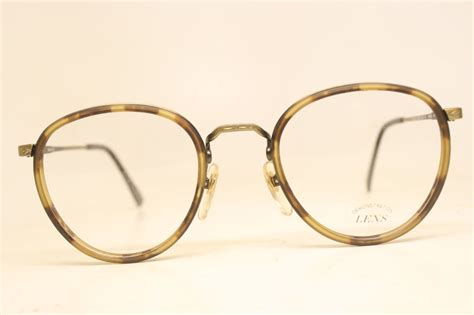 vintage eyeglass frames bronze tortoise combination retro 1980 s