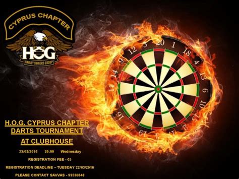 upcoming  darts tournament   hog cyprus chapter clubhouse hog