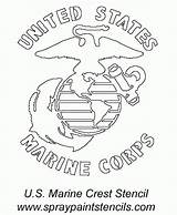 Coloring Pages Marines Marine Corps Emblem Logo Stencil Popular Stencils Choose Board Clip Kids sketch template