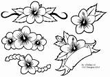 Flower Tattoo Simple Hibiscus Drawing Designs Tattoos Flowers Clip Stencil Flash Clipart Cliparts Drawings Outline Line Triple Tiny Skull Library sketch template