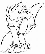 Renamon Digimon Coloringhome sketch template