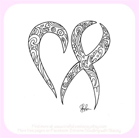 cancer ribbon coloring page