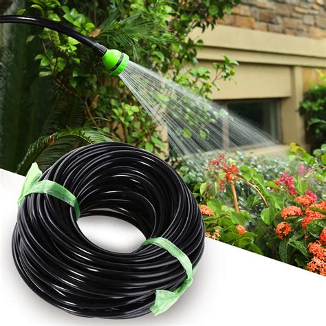 black micro garden water hose drip irrigation pipe watering sprinkling