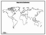 Continentes Mapamundi Planisferio Paraimprimir División Mapas Océanos Política Clic Planisferios Contientes sketch template