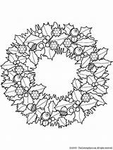 Christmas Coloring Wreath Pages Adults sketch template