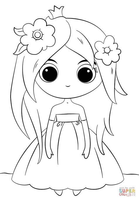 cute chibi princess coloring page  printable coloring pages