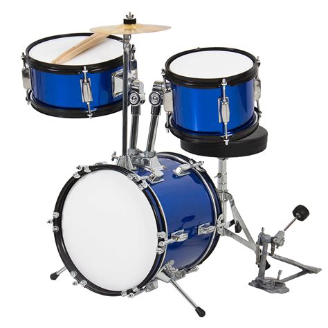 kids drum set  pc  beginners complete set  throne cymbal   blue walmartcom