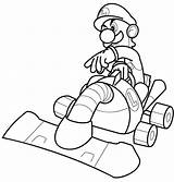 Kart Mario sketch template
