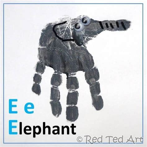 handprint alphabet    elephant red ted art kids crafts