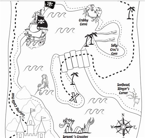treasure map coloring pages  kids coloring home