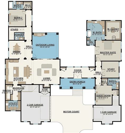 plan ly courtyard entry  bed house plan  upstairs game room house plans courtyard