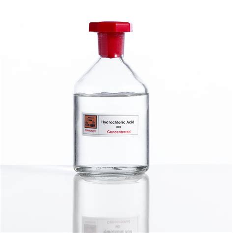 hydrochloric acid laboratory bottle photograph