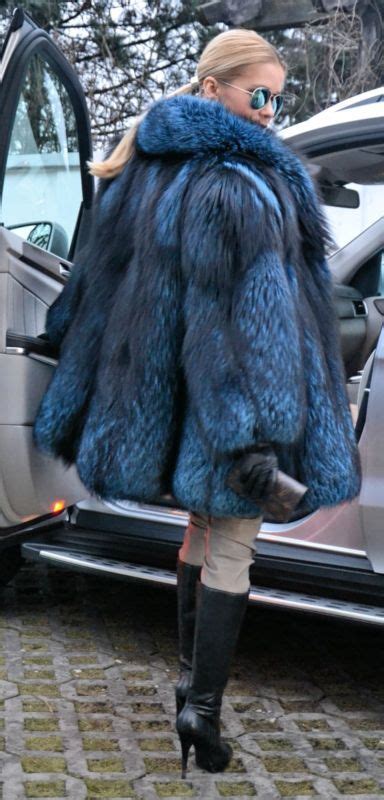 blue royal saga silver fox fur coat like jacket sable mink chinchilla
