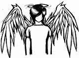 Pages Coloring Emo Fallen Angel Printable Print sketch template