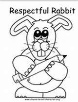Respectful Rabbit Pages  Education Character Pdf Coloring sketch template