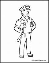 Policeman Coloring Drawings Pages Diana Parker Drawing Police sketch template