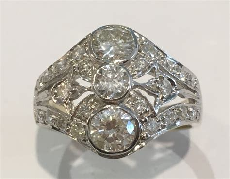 white gold vintage diamond ring ct tdw  clarity  color size  tangible investments