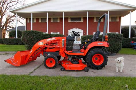 kubota bx hydrostatic mfwd  tractor   belly mower diesel loader