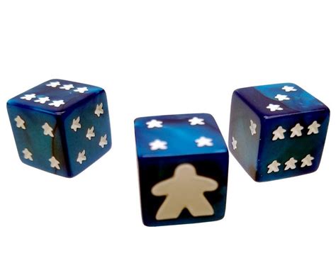 sjg dice mm  meeple dice set blue   ebay