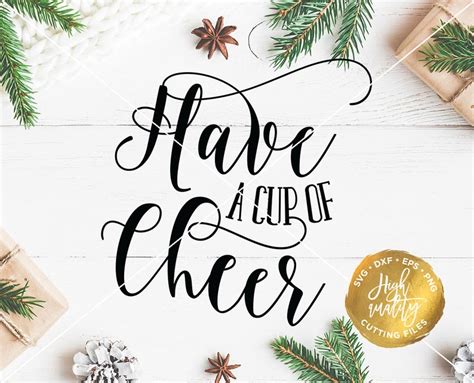 cup  cheer svg dxf cut file christmas svg cut file etsy