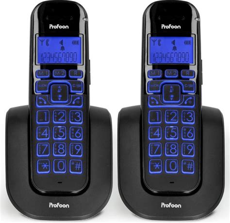 profoon pdx  duo big button dect telefoon groot verlicht display en grote bolcom