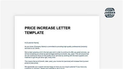 write  price increase letter  customers  template