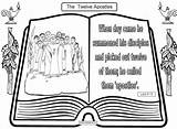 Coloring Apostles Twelve Jesus Pages Disciples Creed Temple His Calls Template Years Old sketch template