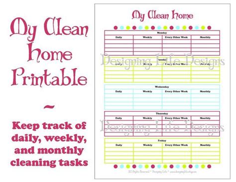 cleaning printables     cleaning  lot