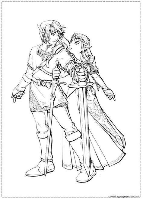zelda  link coloring page  printable coloring pages